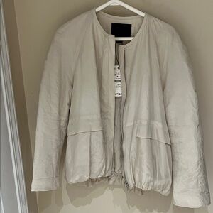 Zara Cream Bomber Jacket for Women